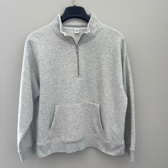 Old Navy Tops - Old Navy Mock-neck 1/2 Zip Sweatshirt Heather Gray L